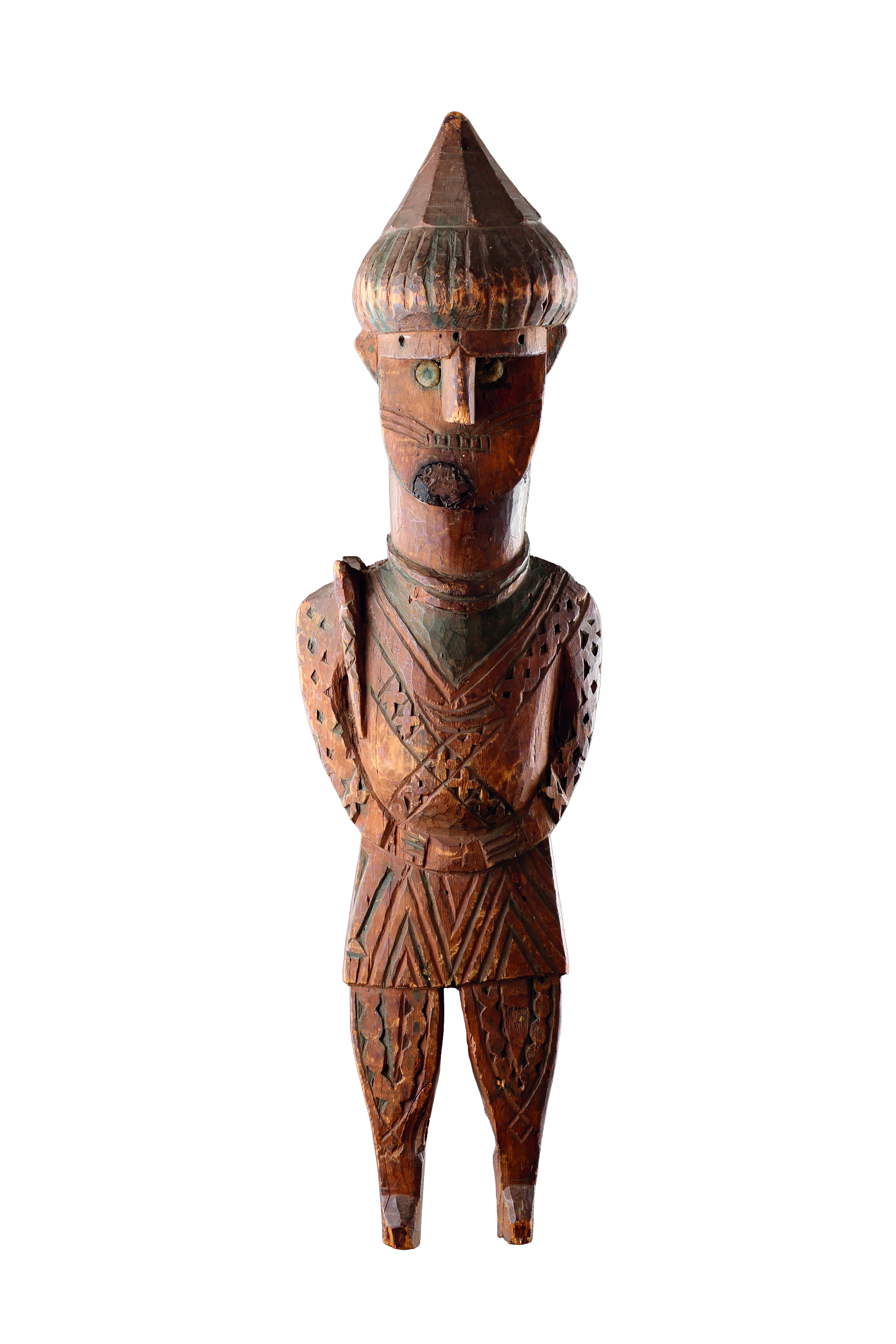 A Rare Pair of Kalasha Peoples Carved Funerary Figures 